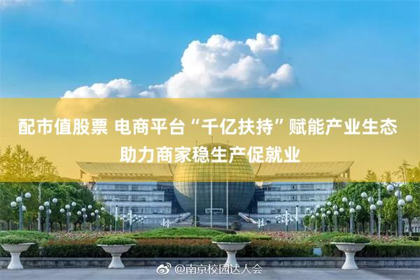 配市值股票 电商平台“千亿扶持”赋能产业生态 助力商家稳生产促就业